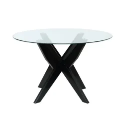 Kirkland's Home Black Wood Table And Gray Chair 5-Pc. Dining Set- Dining Tables