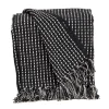 Kirkland's Home Black Woven Pattern Wool Tassel Throw- Blankets & Throws