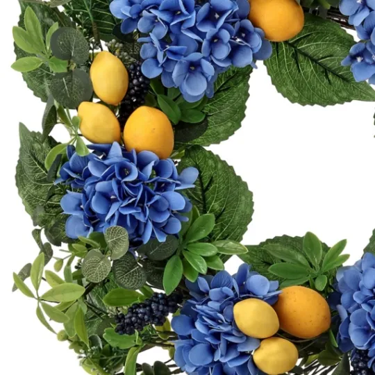 Kirkland's Home Blackberry Lemon And Hydrangea Wreath- Wreaths