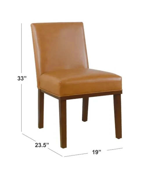 Kirkland's Home Blair Carmel Leather Dining Chair- Dining Chairs