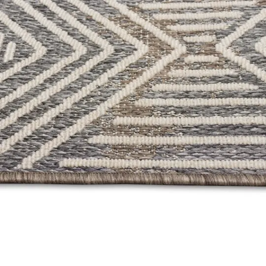 Kirkland's Home Blake Gray Zigzag Indoor/Outdoor Area Rug, 5X7- Outdoor Rugs