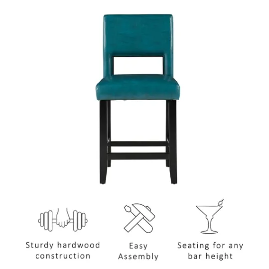 Kirkland's Home Blakely Seat Counter Stool With Black Base- Bar Stools & Counter Height Stools