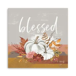 Kirkland's Home Blessed Pumpkins And Flowers Giclee Canvas Print- Wall Quotes & Signs