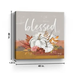 Kirkland's Home Blessed Pumpkins And Flowers Giclee Canvas Print- Wall Quotes & Signs