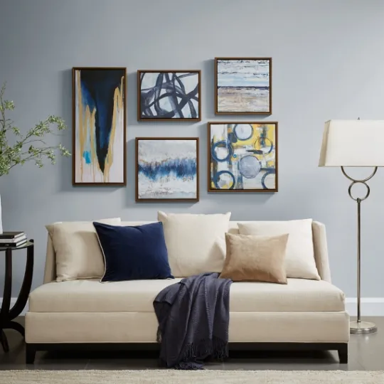 Kirkland's Home Bliss Multi-Sized Canvas Art Prints, Set Of 5- Framed Art