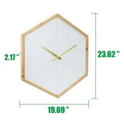 Kirkland's Home Blond Wood Frame Hexagon Wall Clock- Clocks