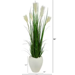 Kirkland's Home Blooming Ivory Wheat Plume Grass Plant- Trees & Topiaries