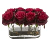 Kirkland's Home Blooming Roses Arrangement In Glass Vase- Arrangements & Greenery