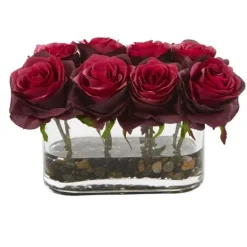 Kirkland's Home Blooming Roses Arrangement In Glass Vase- Arrangements & Greenery