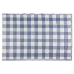 Kirkland's Home Blue & White Buffalo Check Outdoor Area Rug, 4X6- Outdoor Rugs