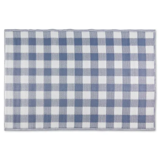 Kirkland's Home Blue & White Buffalo Check Outdoor Area Rug, 4X6- Outdoor Rugs