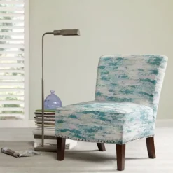 Kirkland's Home Blue Abstract Armless Accent Chair- Accent Chairs