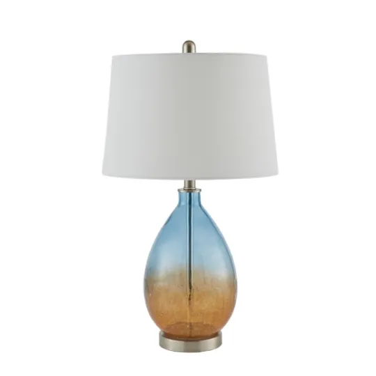 Kirkland's Home Blue And Amber Glass Table Lamps, Set Of 2- Table Lamps