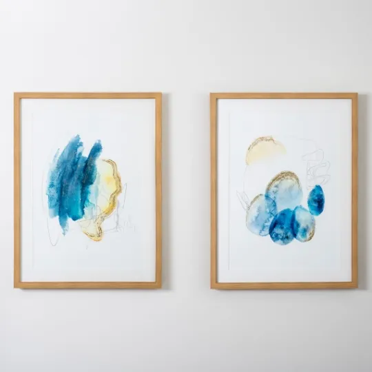 Kirkland's Home Blue And Gold Abstracts I Framed Art Print- Framed Art
