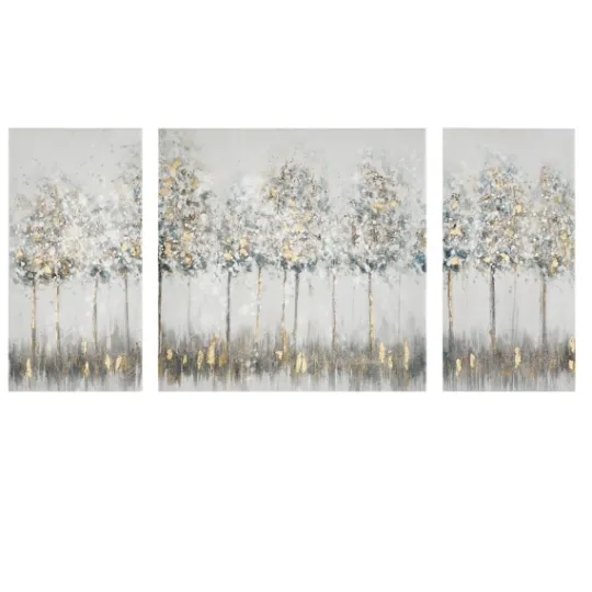 Kirkland's Home Blue And Gold Trees Canvas Art Prints, Set Of 3- Canvas Art