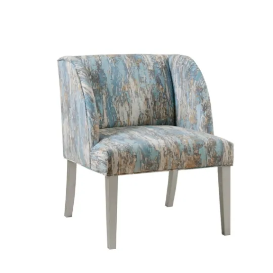 Kirkland's Home Blue And Gray Abstract Wingback Accent Chair- Accent Chairs
