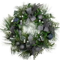 Kirkland's Home Blue And Gray Bow Wreath- Wreaths