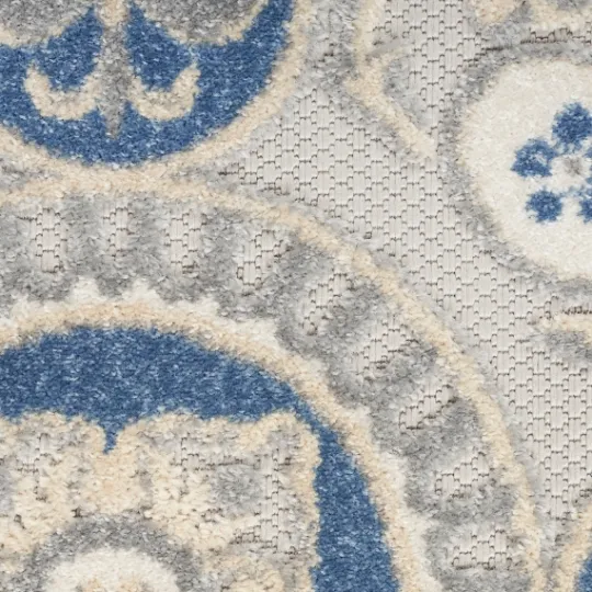 Kirkland's Home Blue And Gray Medallion Outdoor Area Rug, 6X9- Outdoor Rugs