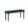 Kirkland's Home Blue And Gray Traditional Wood Bench- Dining Chairs