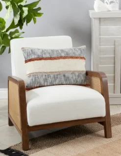 Kirkland's Home Blue And Horizontal Stripe Throw Pillow- Pillows