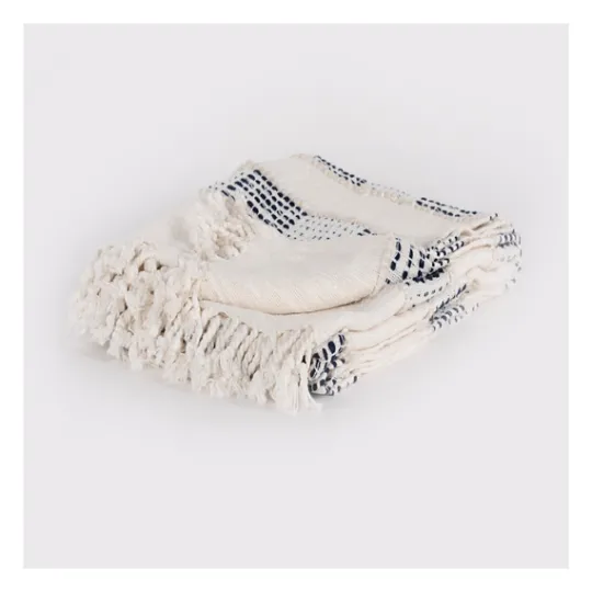 Kirkland's Home Blue And Ivory Woven Stripe Throw- Blankets & Throws