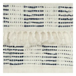 Kirkland's Home Blue And Ivory Woven Stripe Throw- Blankets & Throws