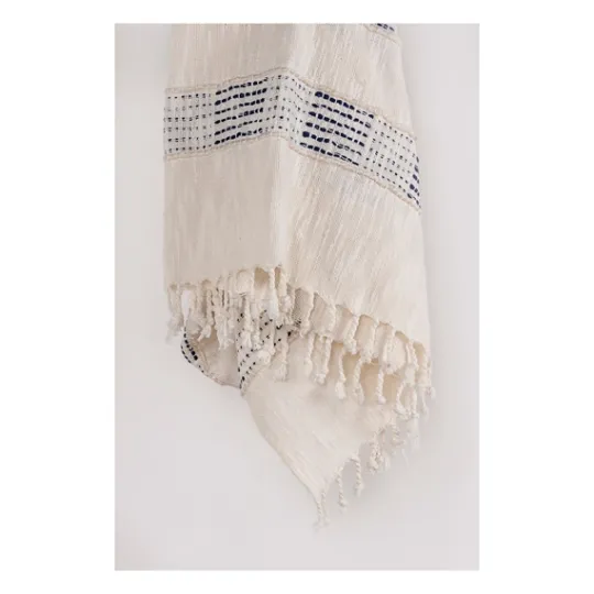 Kirkland's Home Blue And Ivory Woven Stripe Throw- Blankets & Throws