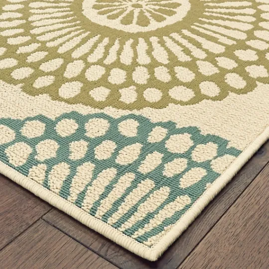 Kirkland's Home Blue And Orange Circles Outdoor Area Rug, 6X9- Outdoor Rugs