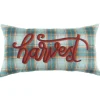Kirkland's Home Blue And Orange Plaid Harvest Lumbar Pillow- Pillows