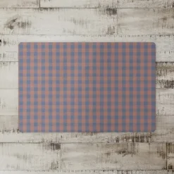 Kirkland's Home Blue And Orange Plaid Kitchen Mat- Kitchen & Floor Mats
