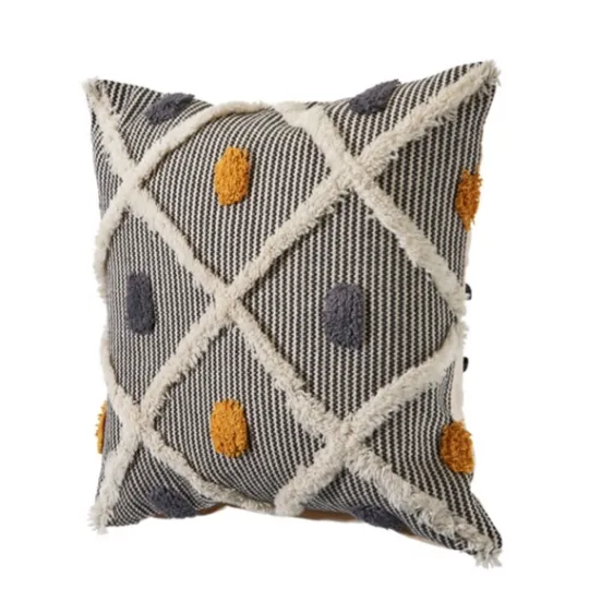 Kirkland's Home Blue And Orange Tufted Accent Pillow- Pillows