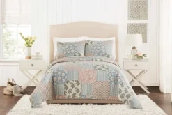 Kirkland's Home Blue And Rose Patchwork King 3-Pc. Quilt Set- Quilts