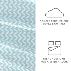 Kirkland's Home Blue And White Chevron 3-Pc. Twin Sheet Set- Bed Sheets
