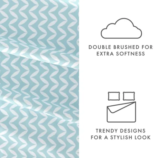 Kirkland's Home Blue And White Chevron 3-Pc. Twin Sheet Set- Bed Sheets