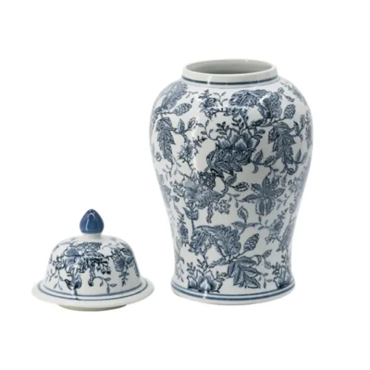 Kirkland's Home Blue And White Floral Ginger Jar- Decorative Bowls & Jars