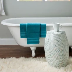 Kirkland's Home Blue And White Mosaic Capiz Shell Drum End Table- Accent & End Tables