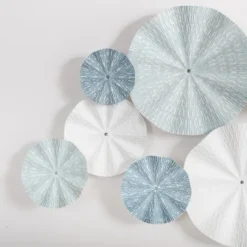 Kirkland's Home Blue And White Seashell Plates Wall Plaque- Wall Plaques