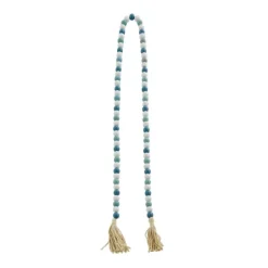 Kirkland's Home Blue And White Wood Beaded Tassel Garland- Decorative Accents