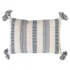 Kirkland's Home Blue And White Woven Stripe Lumbar Pillow- Pillows