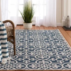 Kirkland's Home Blue Auckland Tile Outdoor Area Rug, 6X9- Outdoor Rugs
