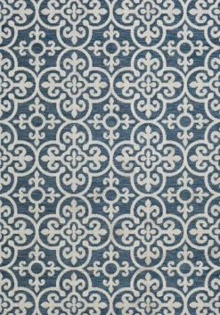 Kirkland's Home Blue Auckland Tile Outdoor Area Rug, 7X9- Outdoor Rugs