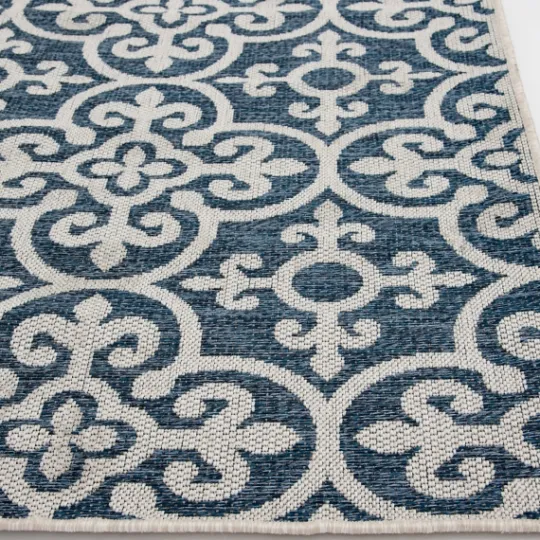 Kirkland's Home Blue Auckland Tile Outdoor Area Rug, 7X9- Outdoor Rugs