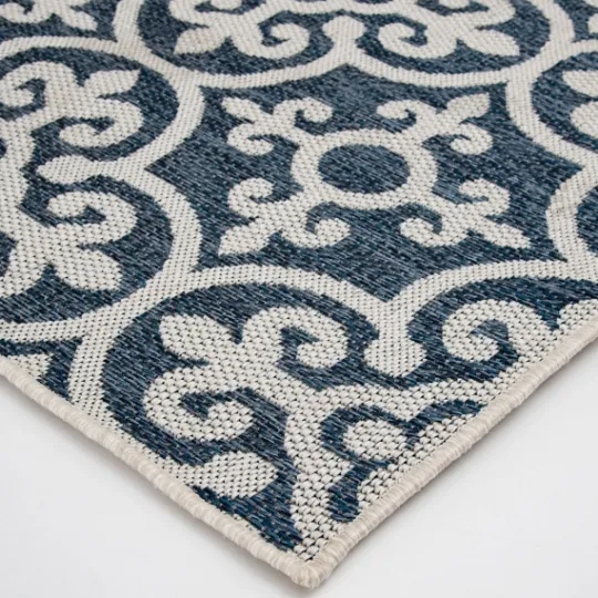 Kirkland's Home Blue Auckland Tile Outdoor Area Rug, 7X9- Outdoor Rugs