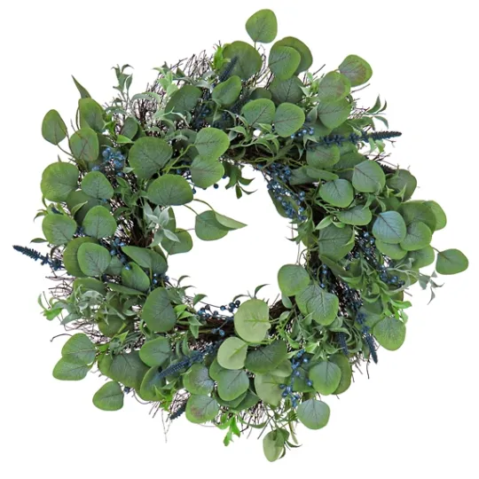 Kirkland's Home Blue Berries And Eucalyptus Wreath- Wreaths