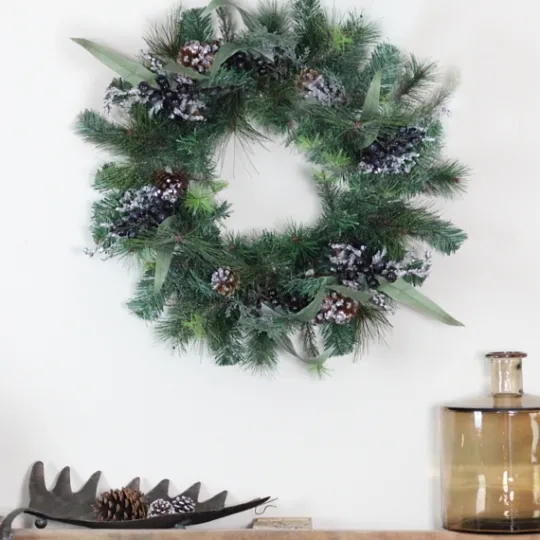 Kirkland's Home Blue Berries And Ice Twigs Wreath- Wreaths