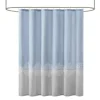 Kirkland's Home Blue Block Embroidered Shower Curtain- Shower Curtains