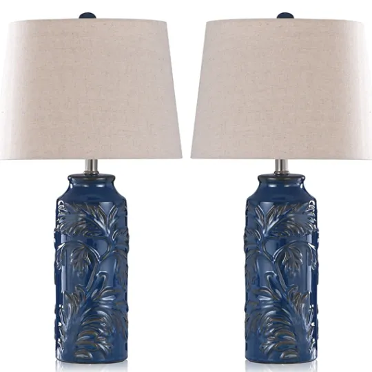 Kirkland's Home Blue Bo Ical Mayfield Table Lamps, Set Of 2- Table Lamps