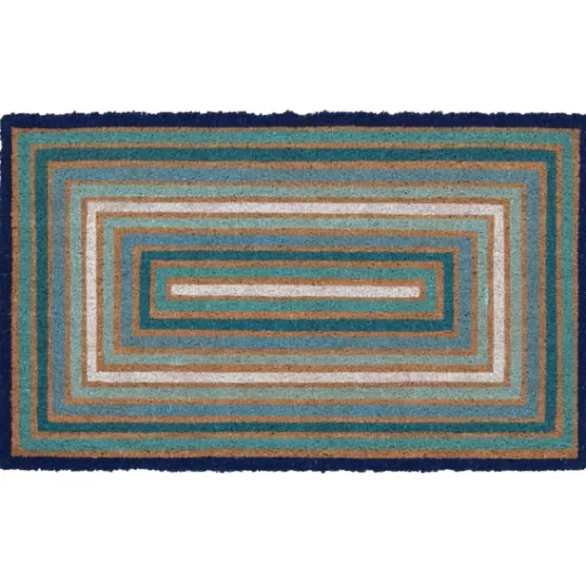 Kirkland's Home Blue Boxes Doormat- Doormats