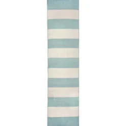 Kirkland's Home Blue Cabana Stripe Indoor/Outdoor Runner, 2X8- Outdoor Rugs