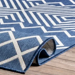 Kirkland's Home Blue Cassie Global Outdoor Area Rug, 5X8- Outdoor Rugs